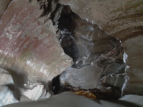 wyscombe beach cave tunnel